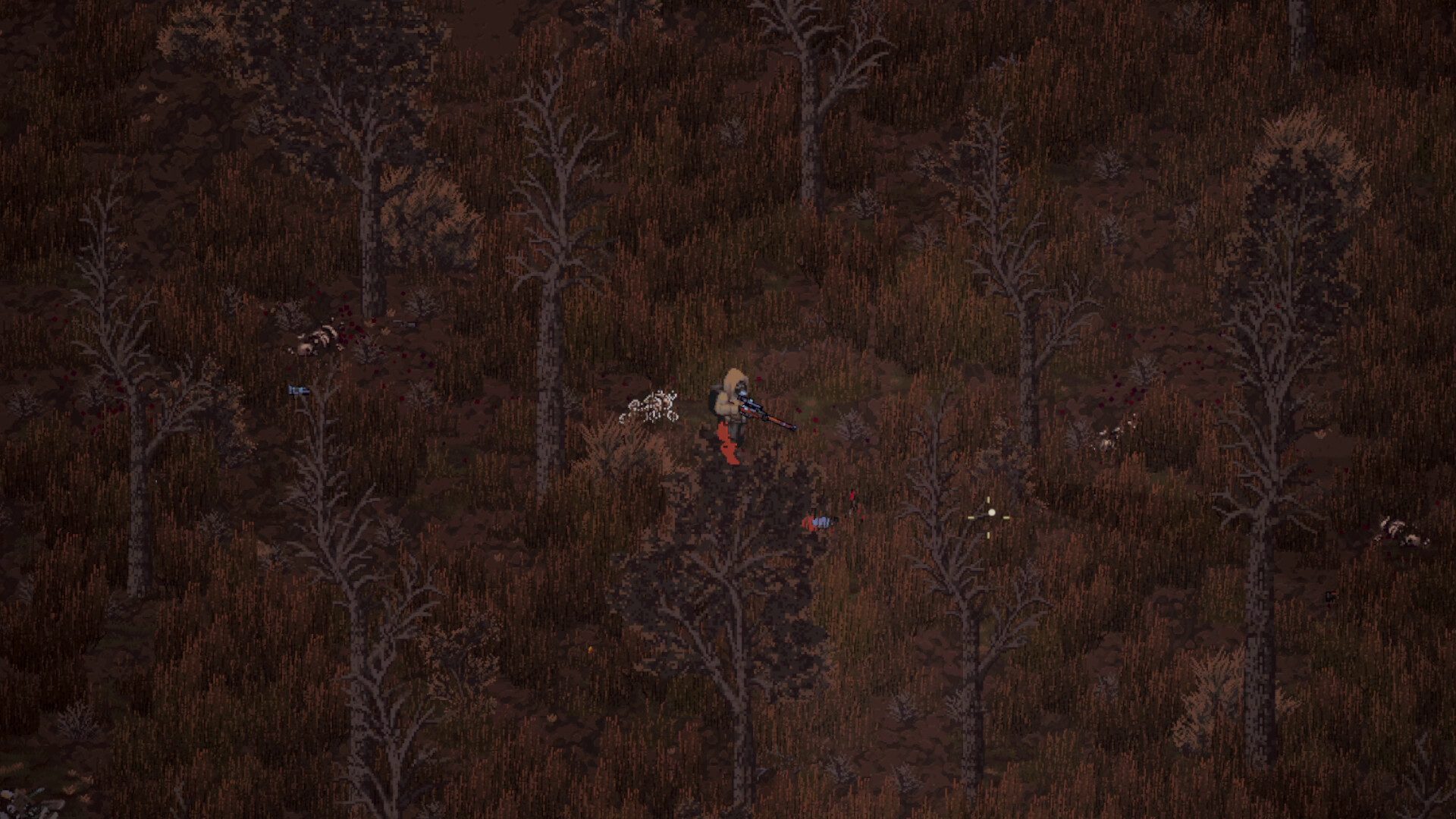 Mutant creatures, mutated wildlife, and bandit patrols in Scavland wasteland